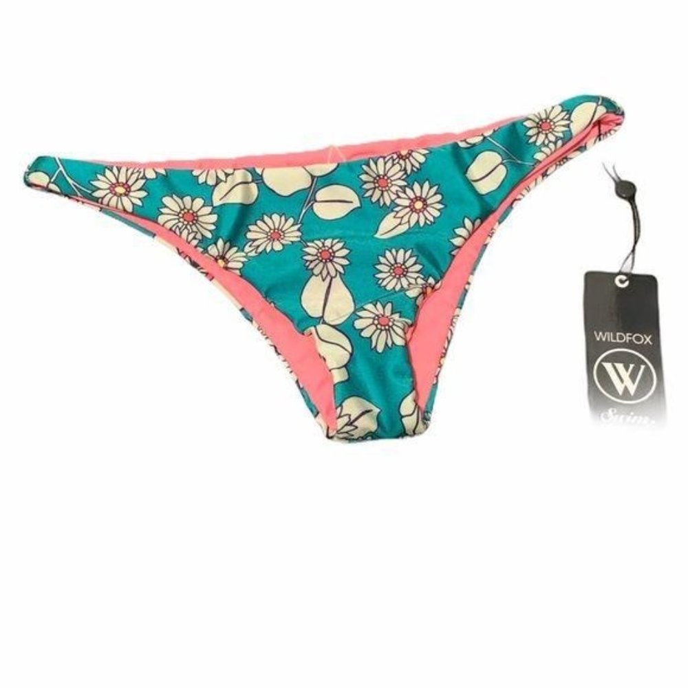 NWT Wildfox Sixties Floral Bikini Bottom Size Small Swimsuit Bathing Sui…